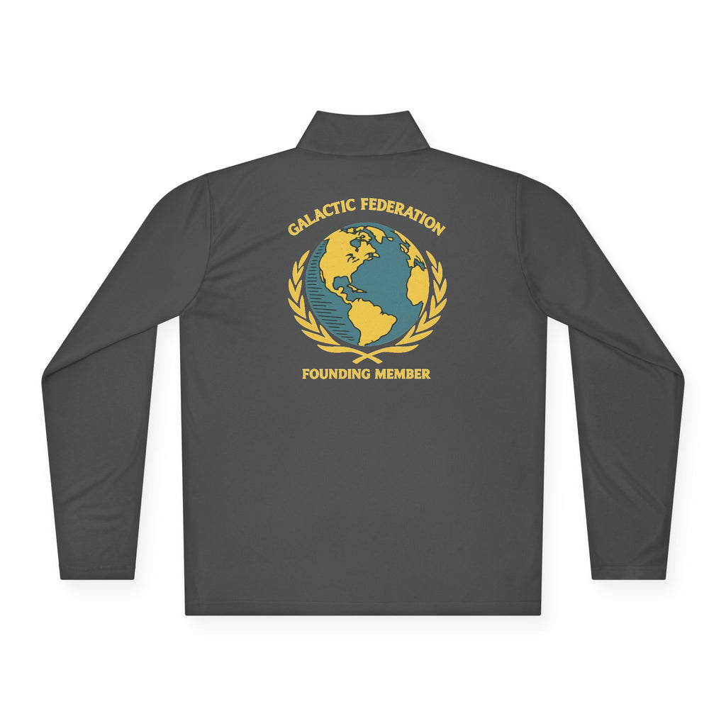 Galactic Federation Unisex Quarter-Zip Pullover - Comfortable, Stylish Outerwear for Outdoor Adventures - Mutantur Labs LLC