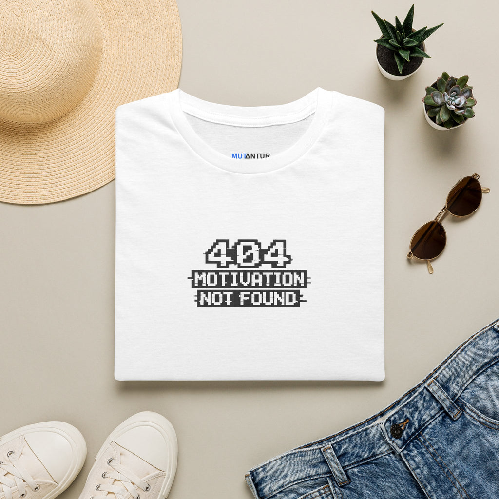 "404 Motivation Not Found" Retro Pixel Graphic Tee