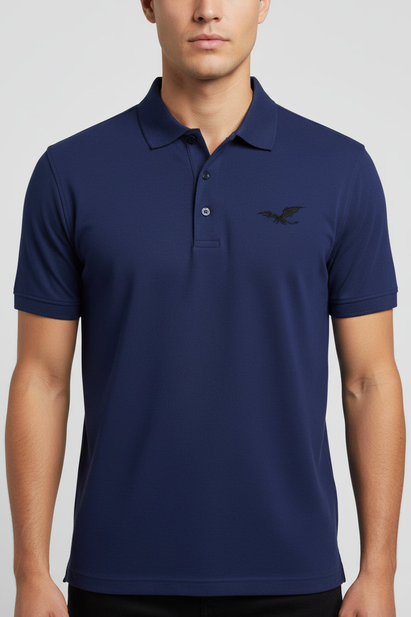 Dragon Icon Men’s Polo Shirt | Casual Fantasy Embroidered Polo - Mutantur Labs LLC