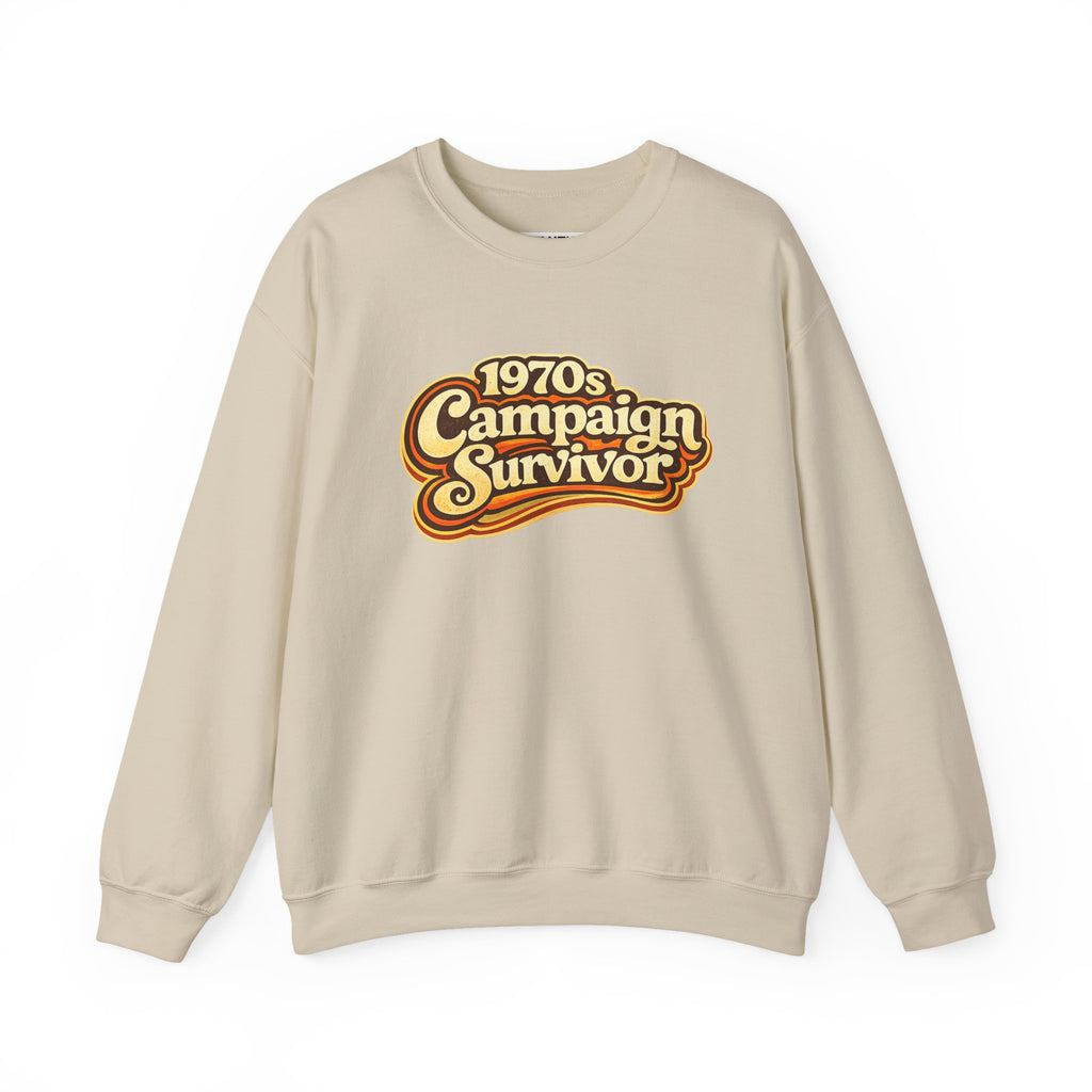 1970's Campaign Survivor Sweatshirt — Funny Tabletop RPG Crewneck for Gamers - Mutantur Labs LLC