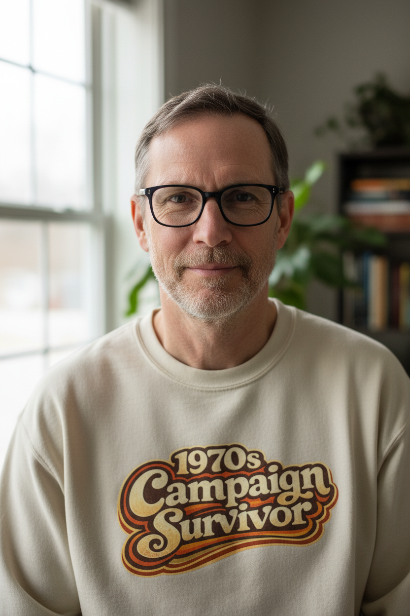 1970's Campaign Survivor Sweatshirt — Funny Tabletop RPG Crewneck for Gamers - Mutantur Labs LLC