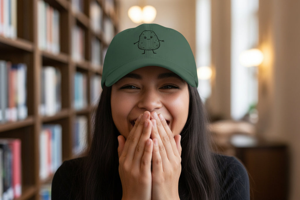 Cute Potato Character Cap – Red Low Profile Baseball Hat - Mutantur Labs LLC