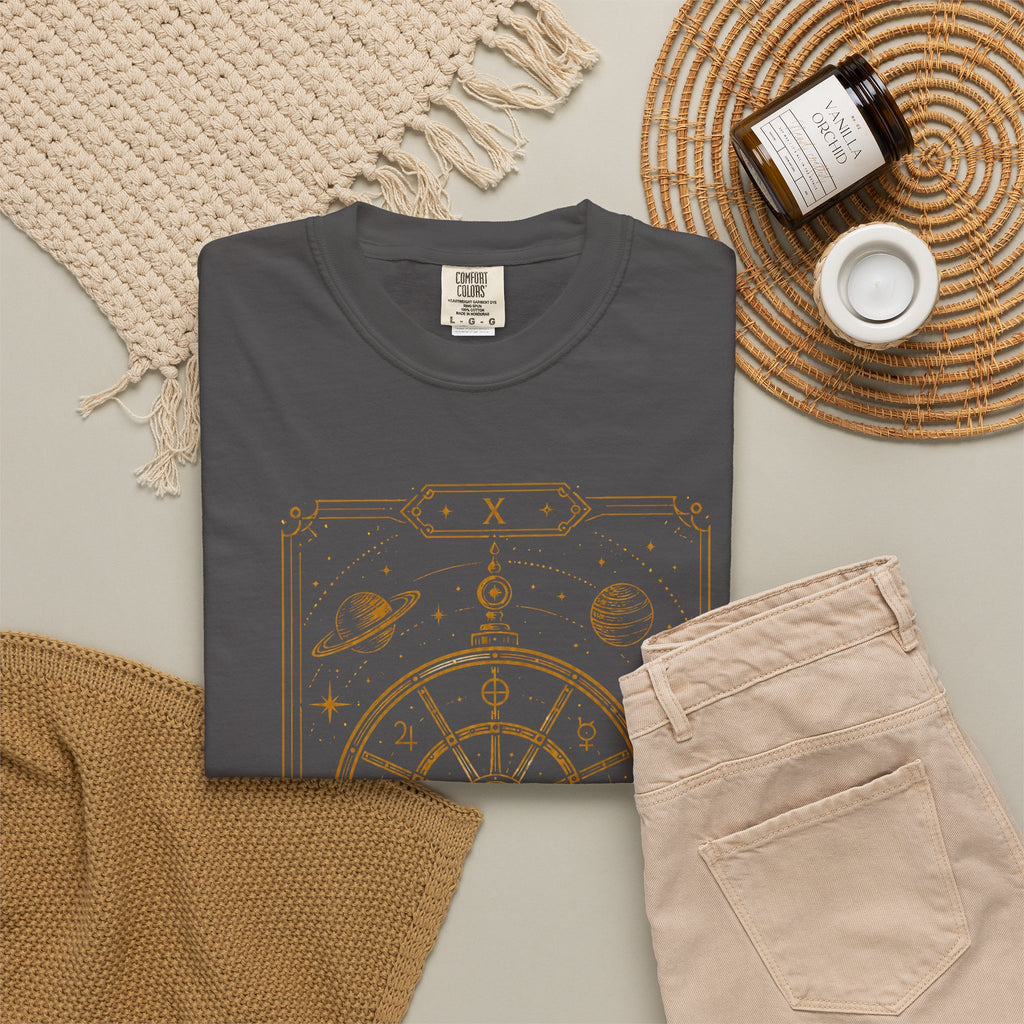 Wheel of Fortune Tarot T-Shirt — Future Arcana Comfort Colors Graphic Tee