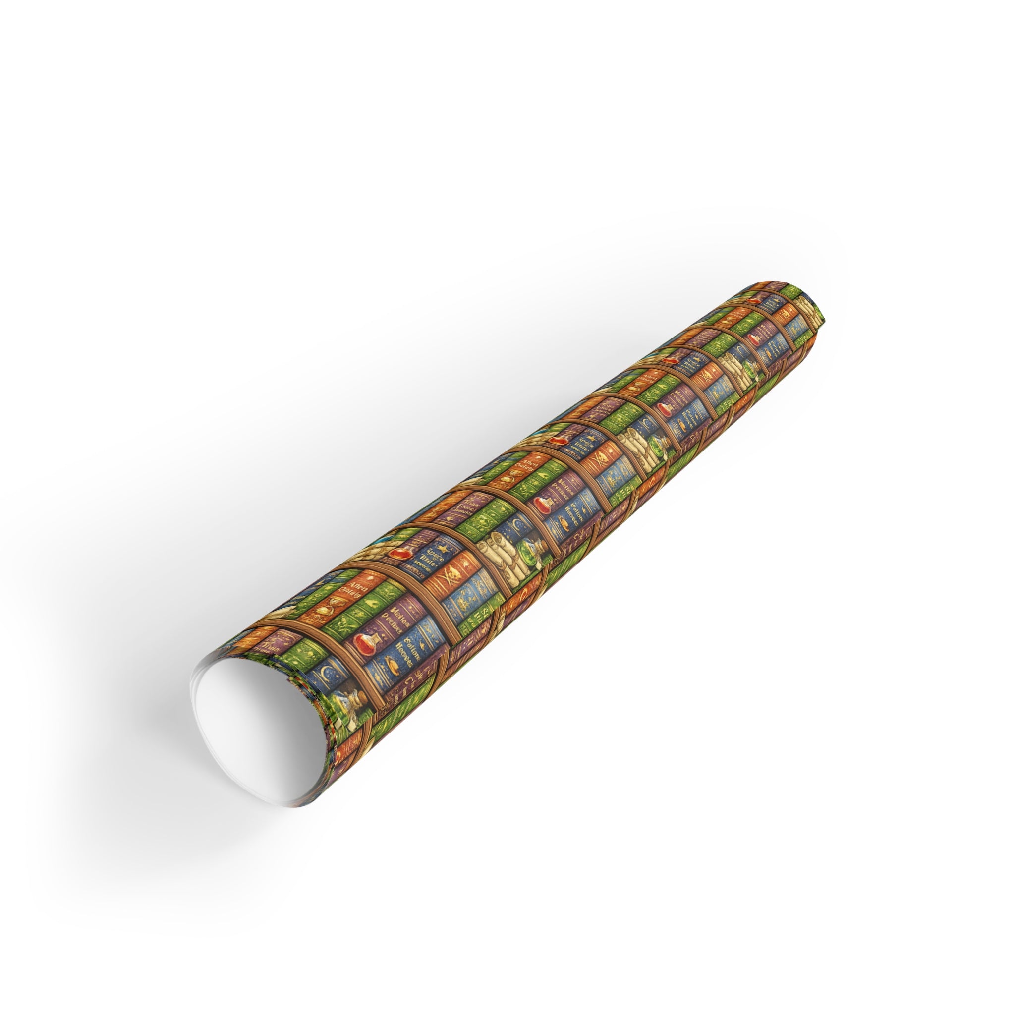 Booklover Gift Wrap Roll — Library Bookshelf Pattern Wrapping Paper