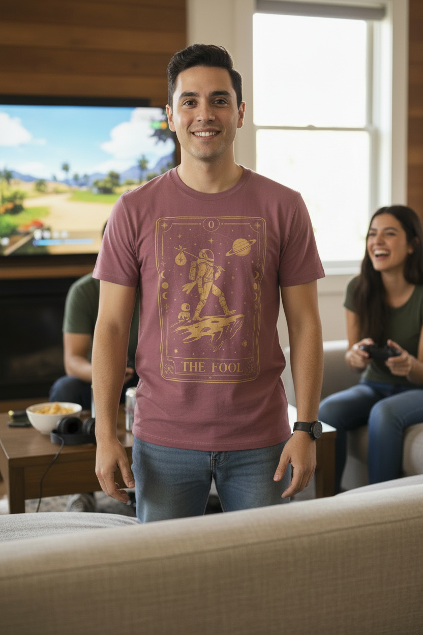 The Fool Tarot T-Shirt — Celestial Astronaut Comfort Colors Tee