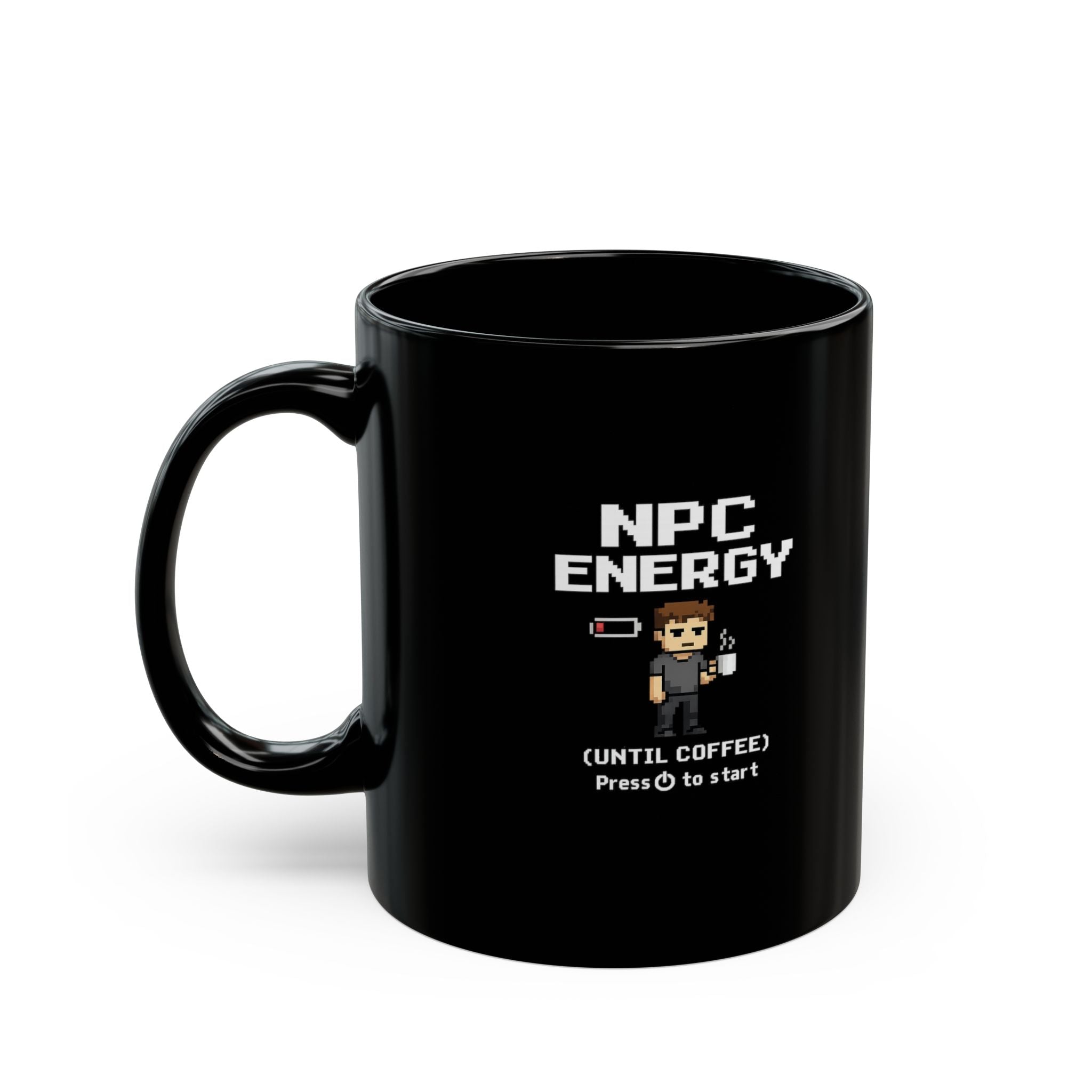 NPC Energy Coffee Mug — "Until Coffee" Retro Gamer Pixel Art Ceramic Mug (11oz ) - Mutantur Labs LLC