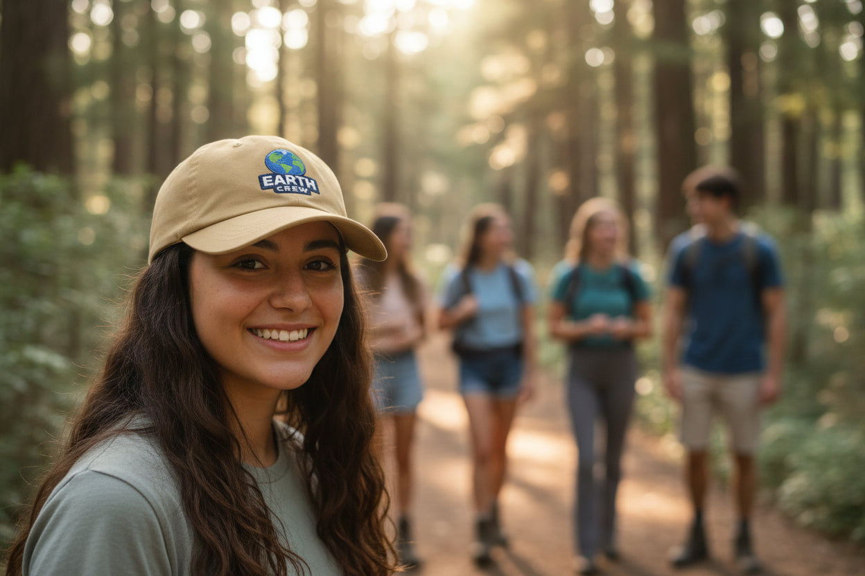 Earth Crew Dad Cap – Embroidered Globe Baseball Hat - Mutantur Labs LLC