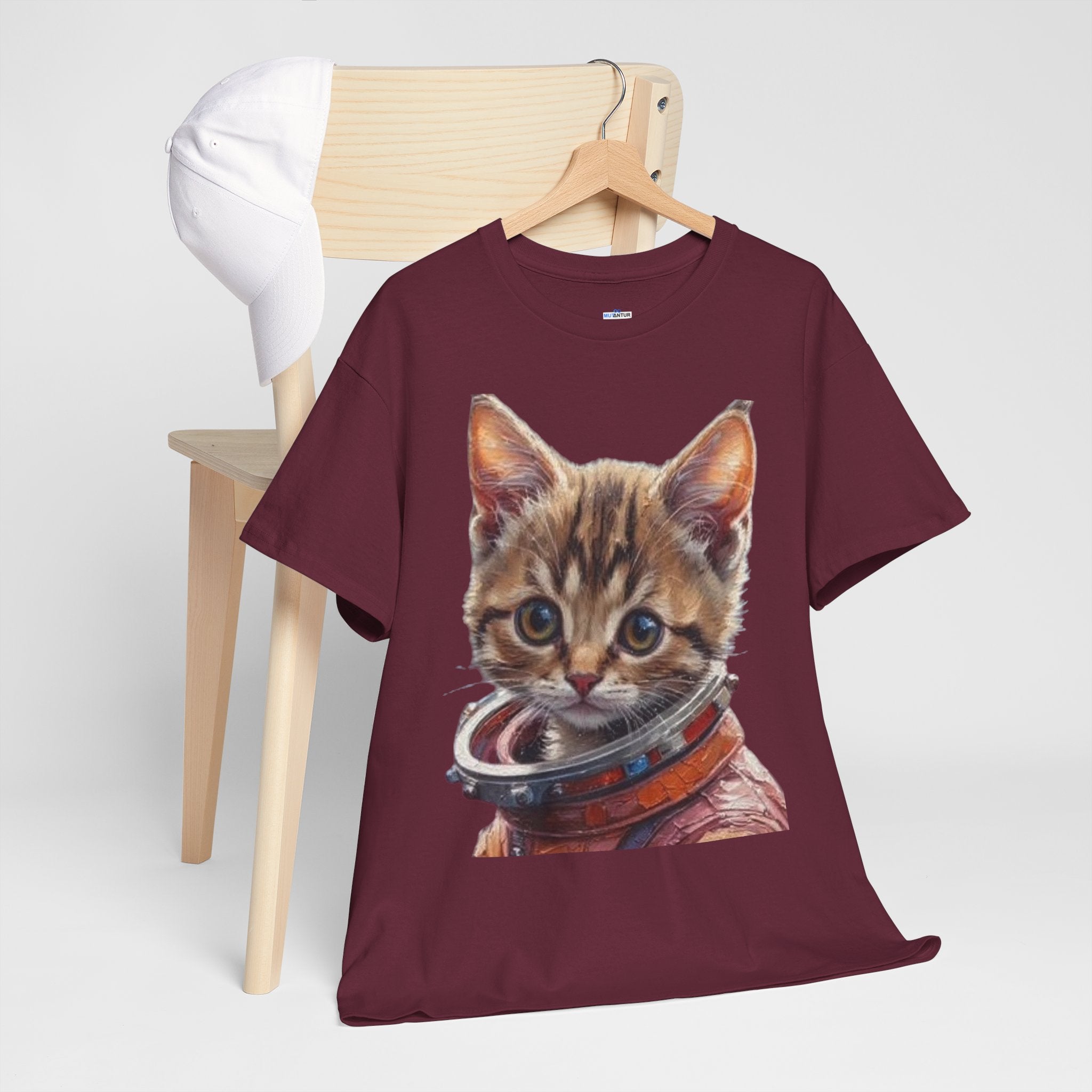 Astronaut Kitty Unisex Heavy Cotton Tee - Mutantur Labs LLC