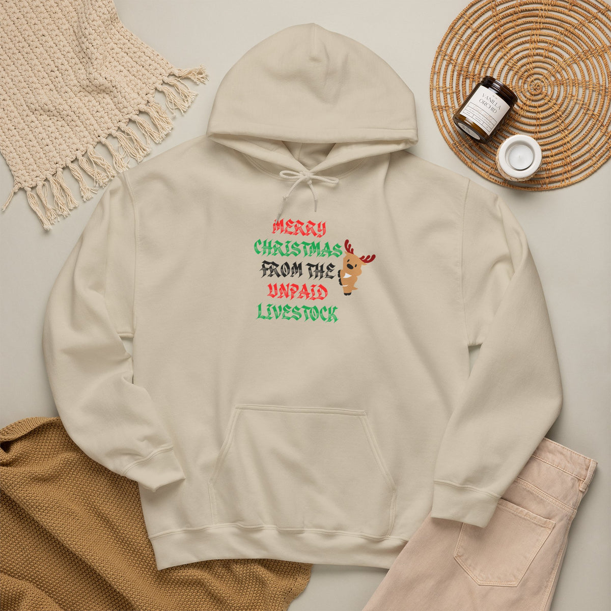 Merry Christmas From The Unpaid Livestock Hoodie