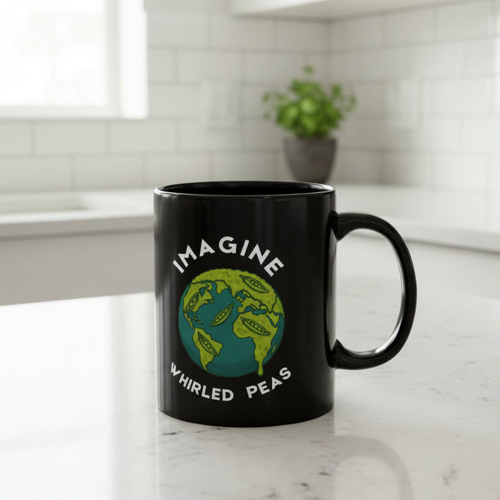 Imagine Whirled Peas Mug | Funny World Peace Pun Coffee Cup