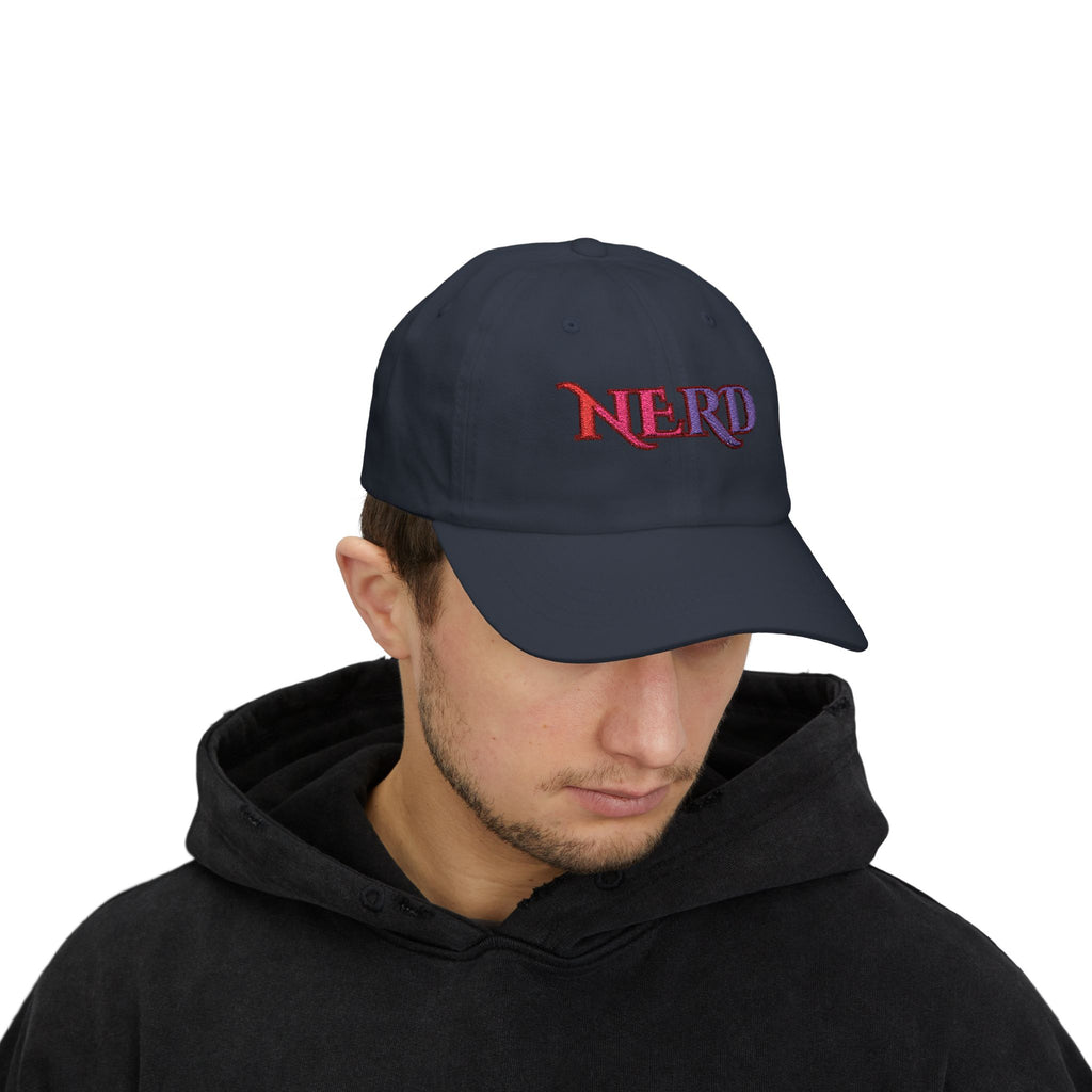 Nerd Retro Script Dad Cap | Embroidered Baseball Hat cool nerd gift - Mutantur Labs LLC