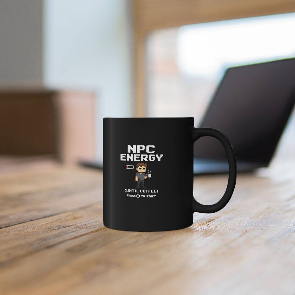 NPC Energy Coffee Mug — "Until Coffee" Retro Gamer Pixel Art Ceramic Mug (11oz ) - Mutantur Labs LLC