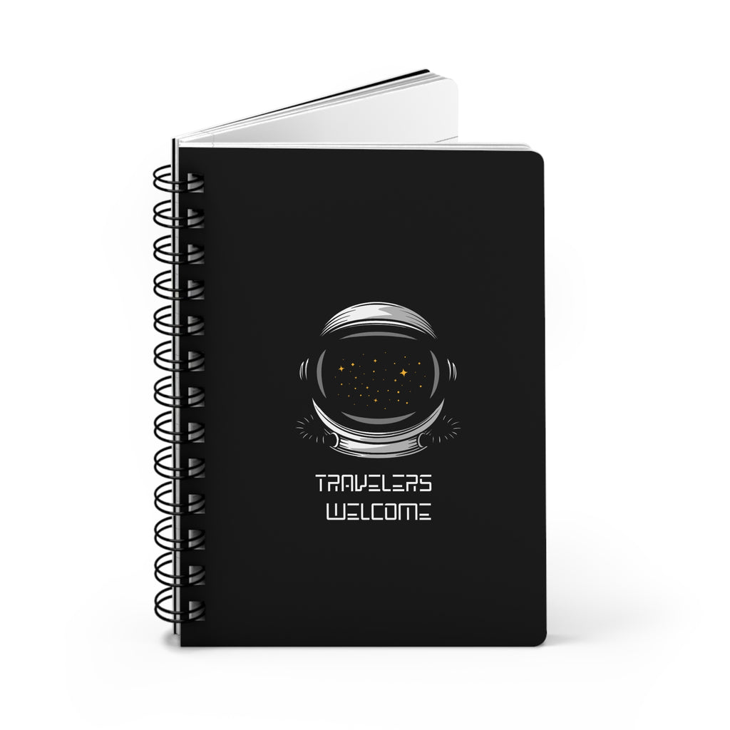 Travelers Welcome Astronaut-Themed Spiral Bound Journal — Space Travel Notebook for Sci-Fi Fans