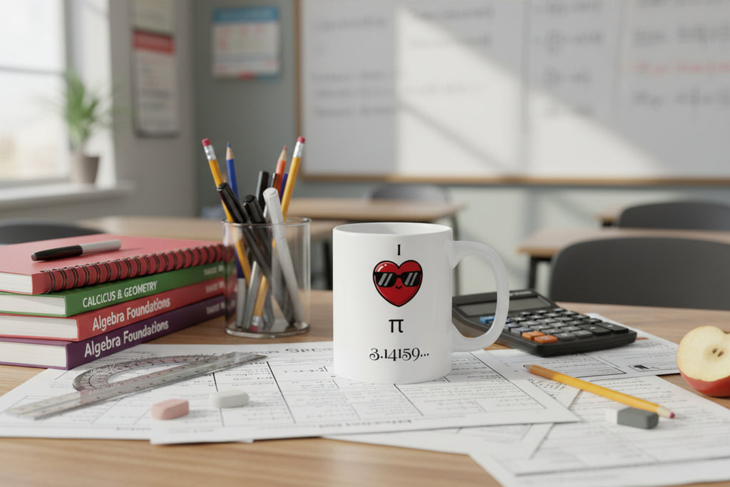 Pi Mug – In Pi We Trust, Ceramic Coffee Cup, Math Lover Gift - Mutantur Labs LLC