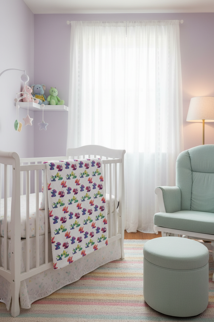 Rainbow Dragon Minky Blanket — Soft Plush Throw for Kids & Nursery - Mutantur Labs LLC