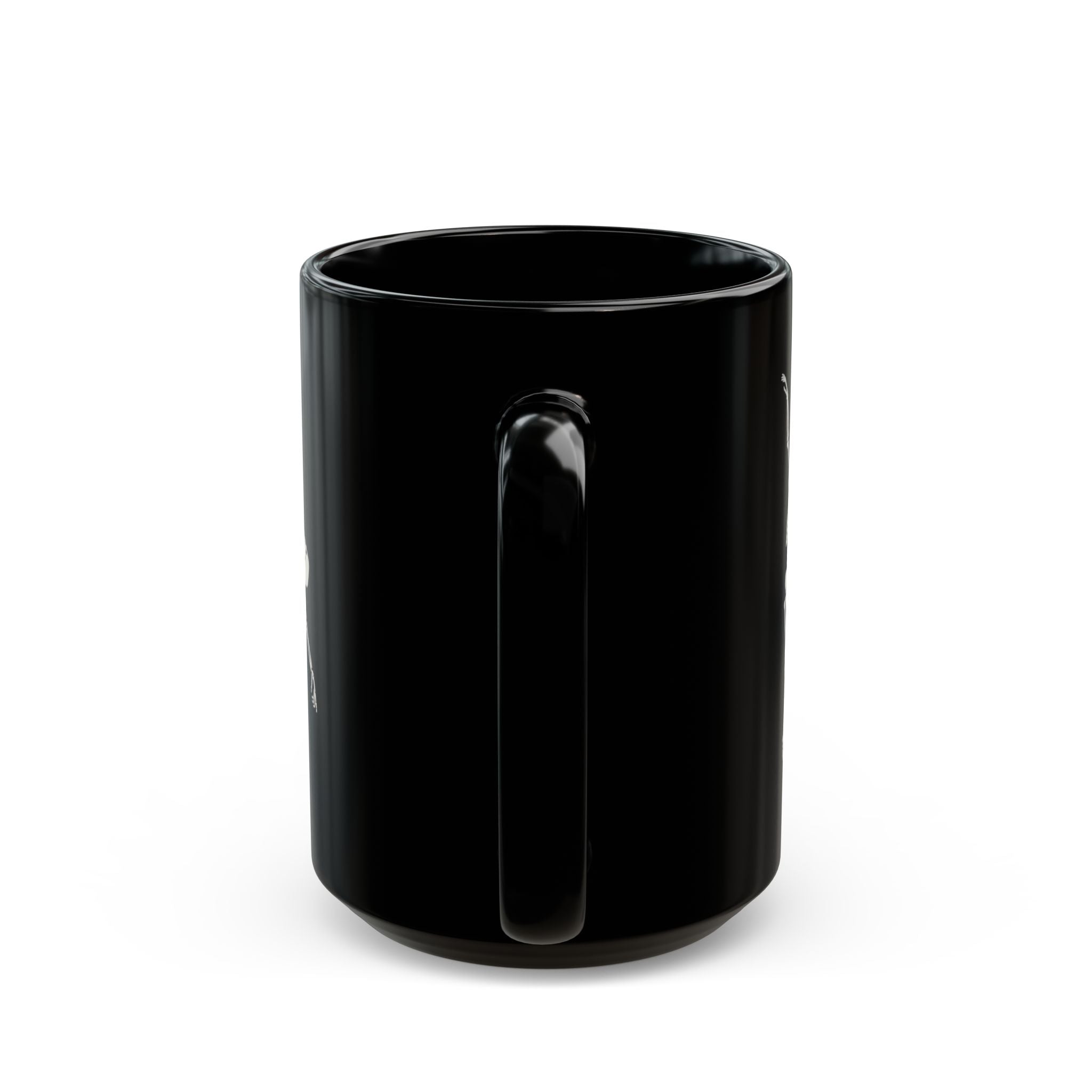 Black mug on a white background