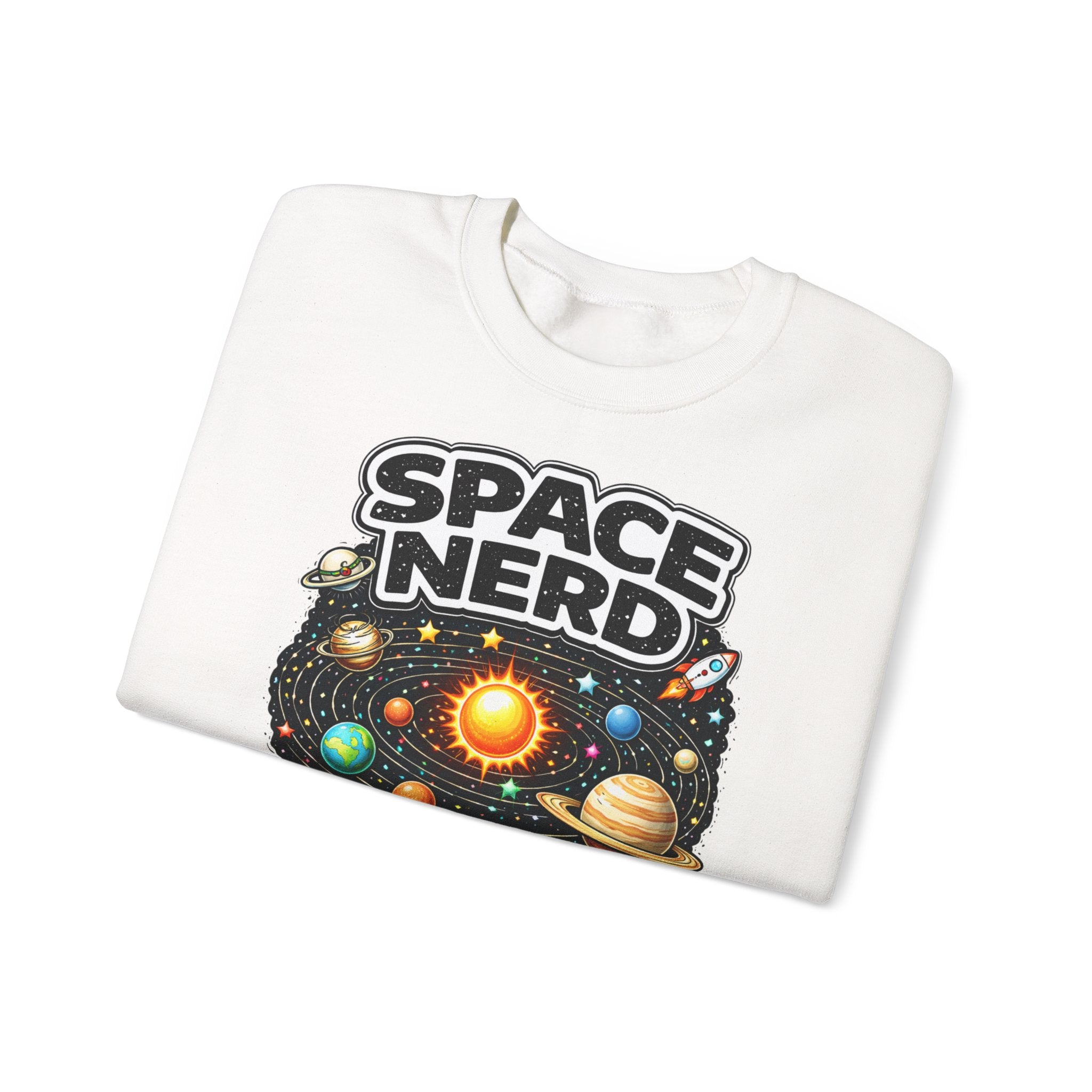Space Nerd Sweatshirt — Retro Solar System Crewneck for Astronomy Lovers - Mutantur Labs LLC