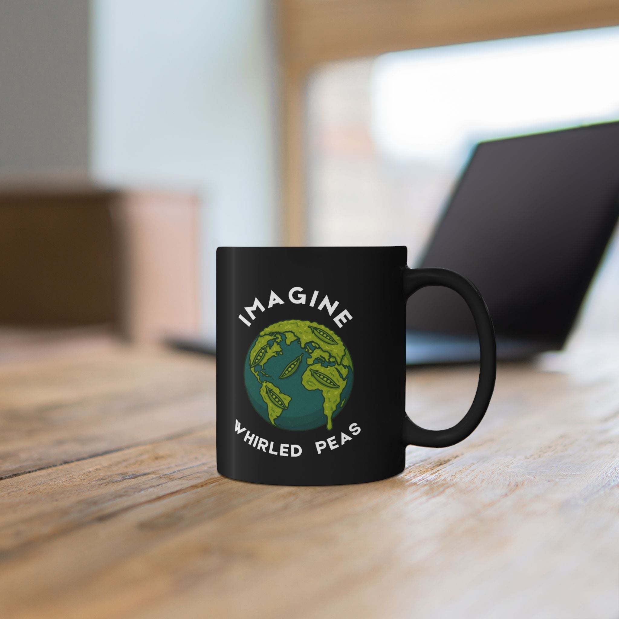 Imagine Whirled Peas Mug | Funny World Peace Pun Coffee Cup - Mutantur Labs LLC