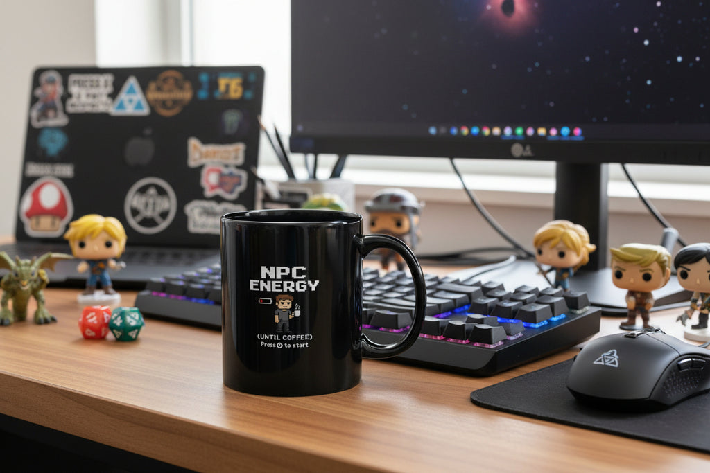 NPC Energy Coffee Mug — "Until Coffee" Retro Gamer Pixel Art Ceramic Mug (11oz ) - Mutantur Labs LLC