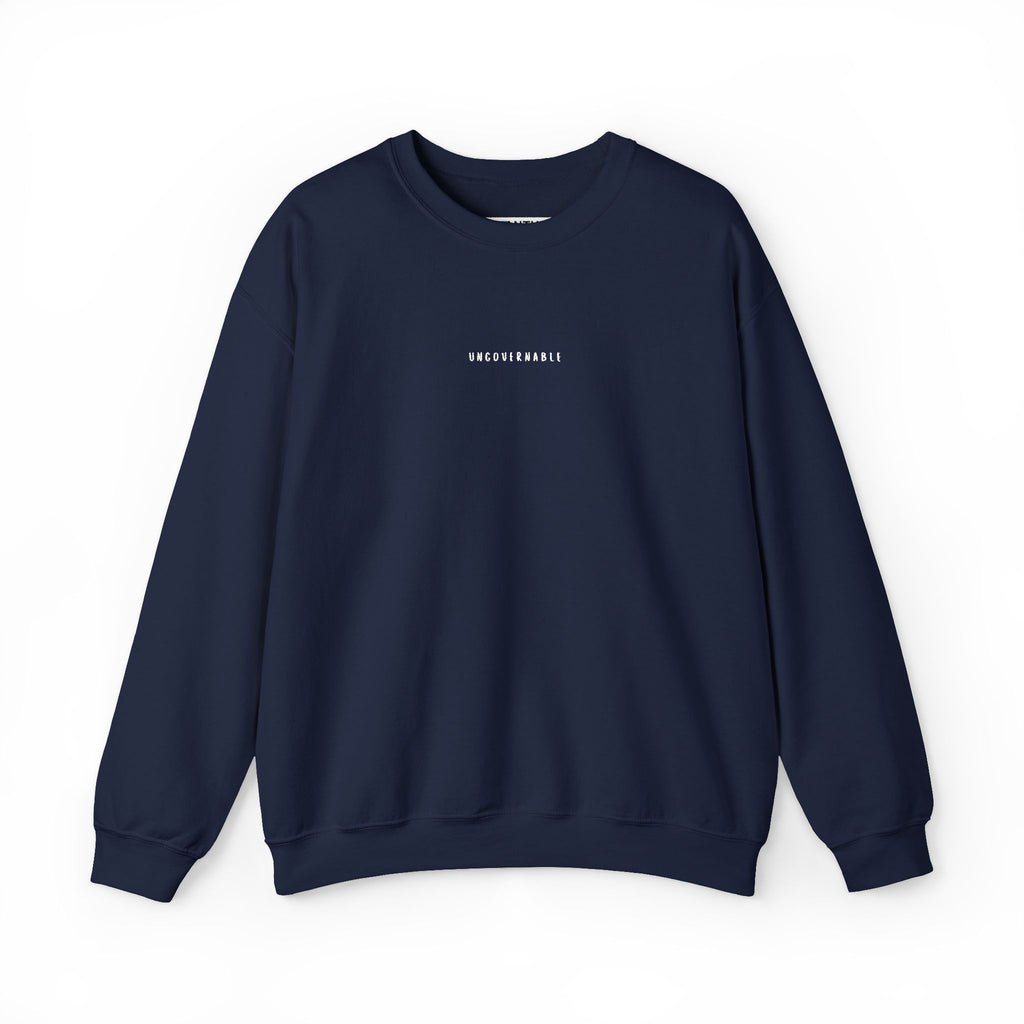 Ungovernable Embroidered Minimal Crewneck Sweatshirt — Statement Pullover - Mutantur Labs LLC