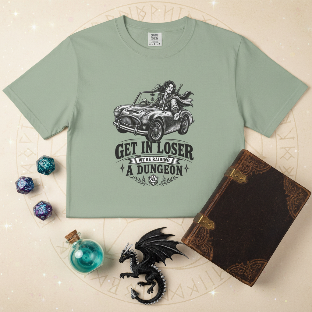Get In Loser We’re Raiding a Dungeon Comfort Colors T-Shirt – Funny RPG Gamer Tee