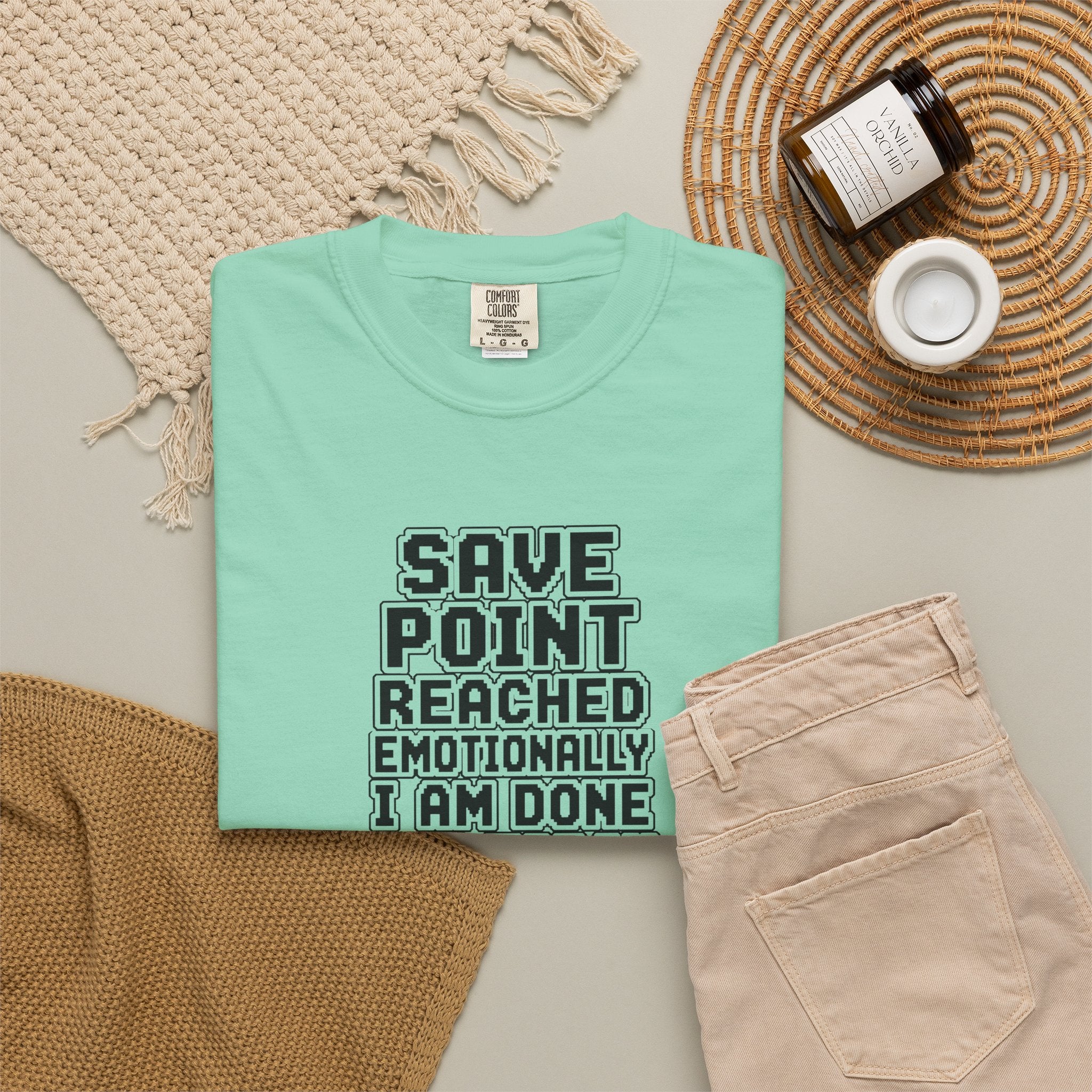 “Save Point Reached — Emotionally I Am Done For Today” Comfort Colors T-Shirt