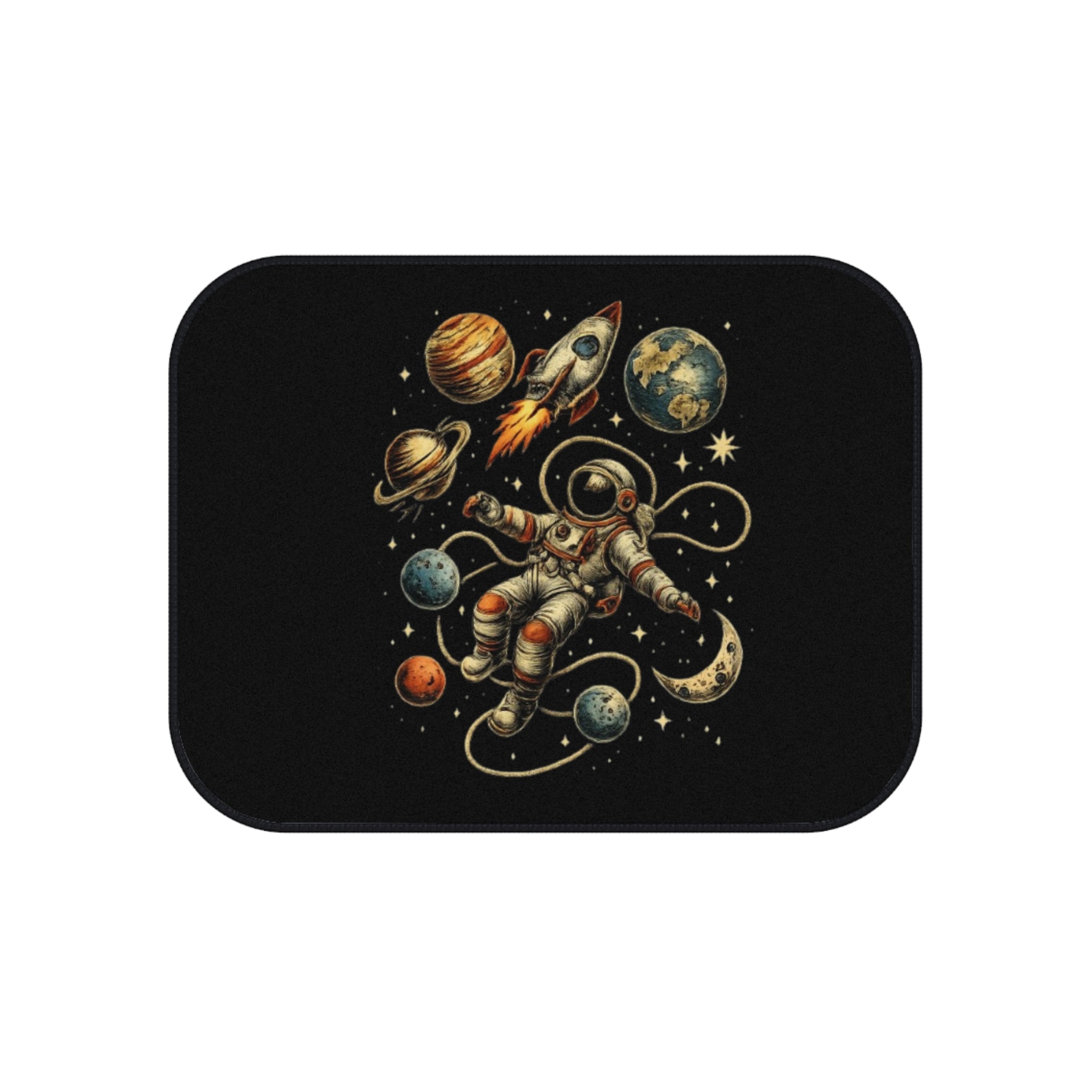 Car Mats Astronaut and Planets | Space Rocket Floor Mats Set of 4 - Mutantur Labs LLC