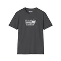 Grey crewneck t-shirt with a black graphic print on the chest that reads 'Costume Loading Please Check Back Later' with a progress bar,