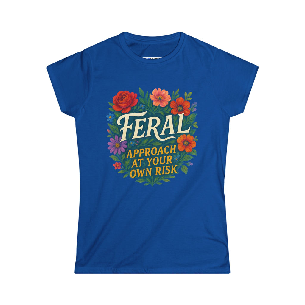 Feral Approach At Your Own Risk tee | Floral badge design - Mutantur Labs LLC