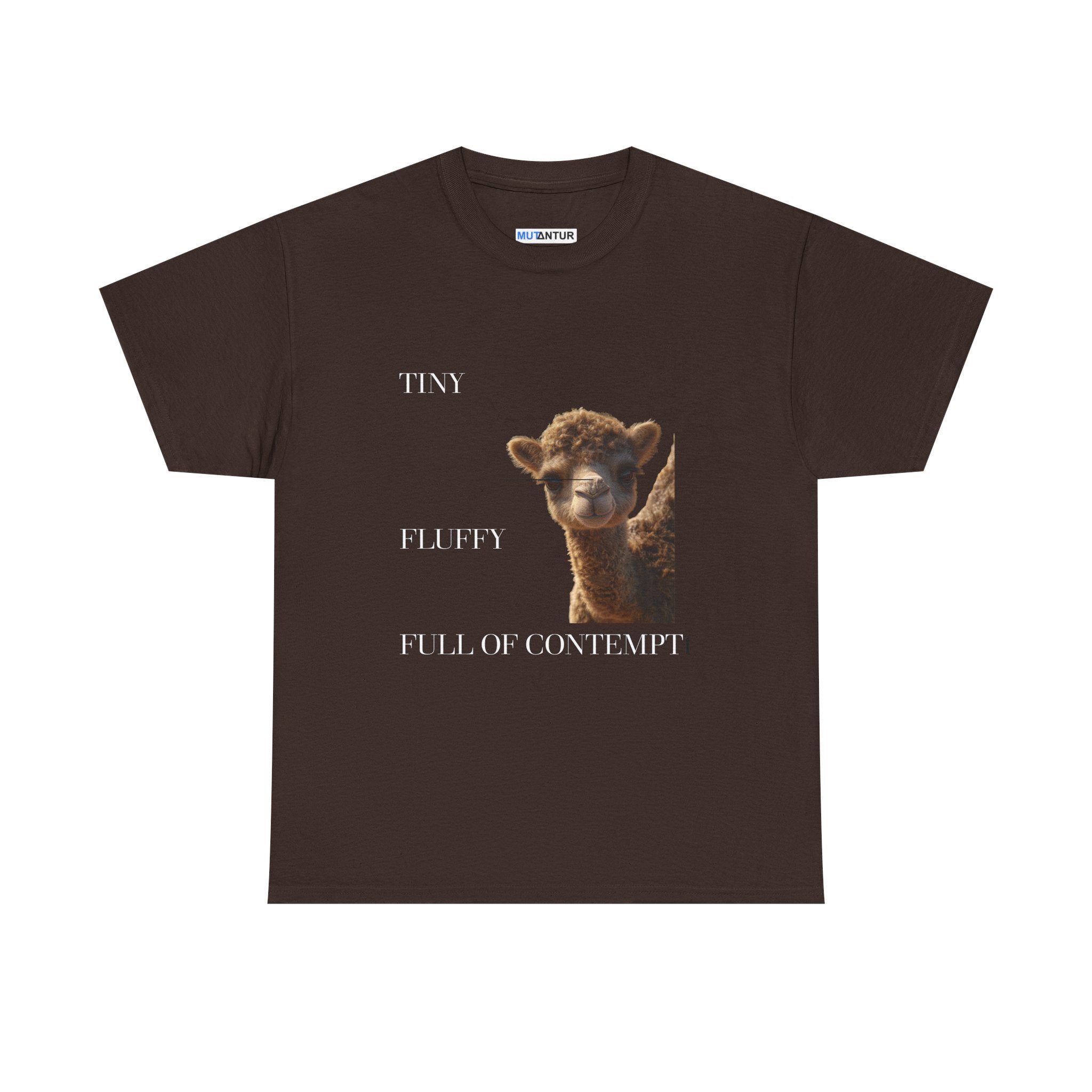 Tiny Fluffy Full of Contempt T-Shirt | Funny Baby Camel Graphic Tee - Mutantur Labs LLC