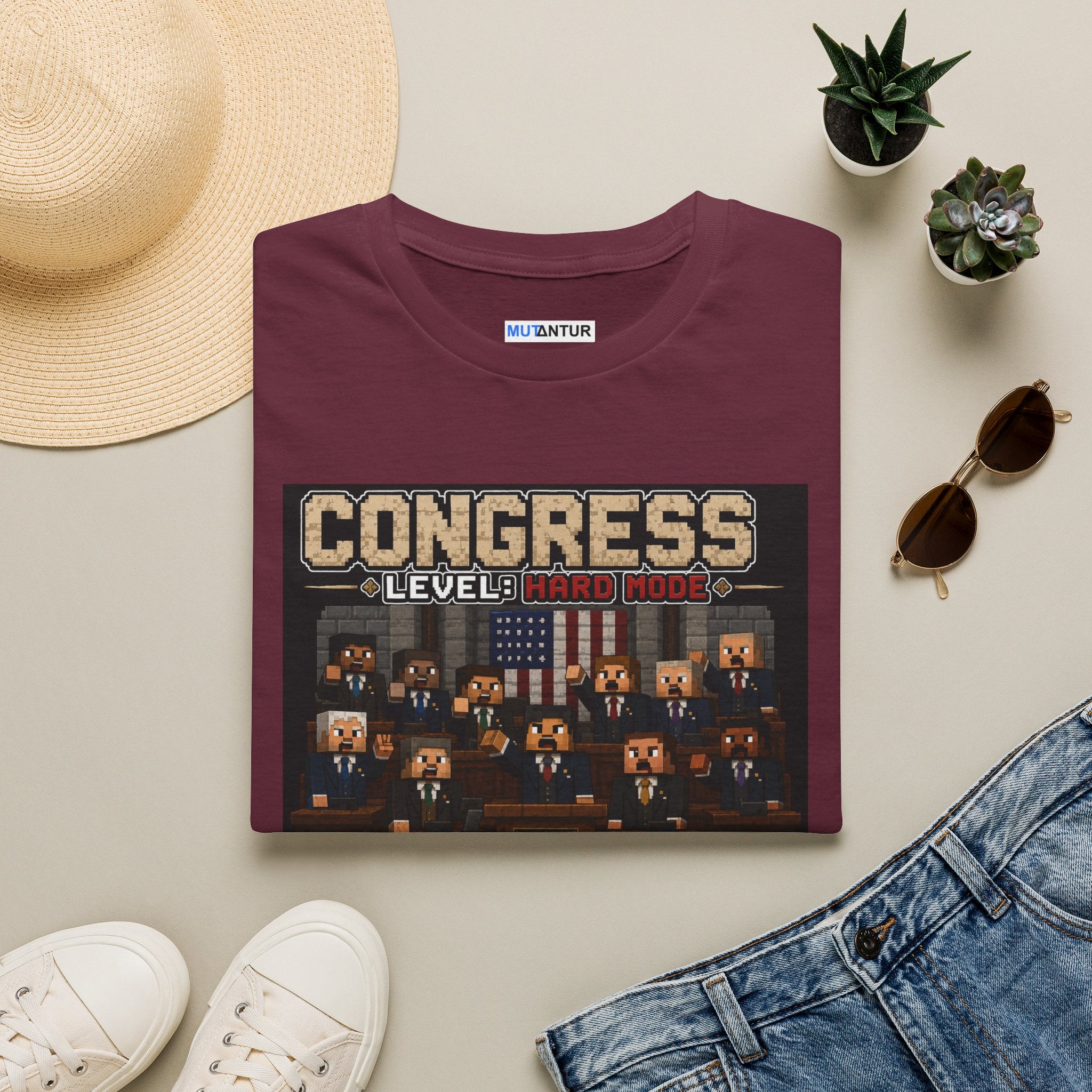 Congress Level: Hard Mode T-Shirt — Retro Pixel Political Game Tee