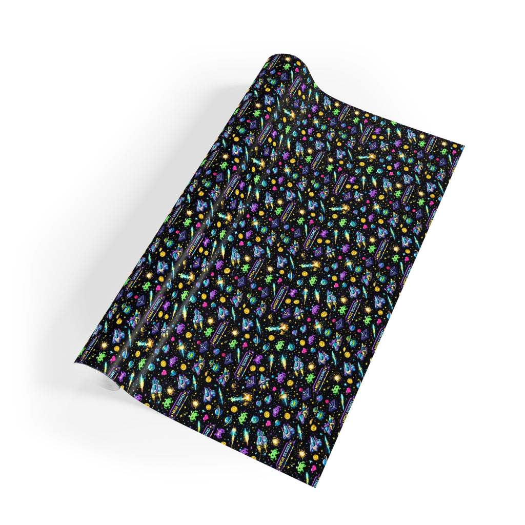 Retro Space Wrapping Paper Roll – Vintage Sci-Fi Galaxy Gift Wrap