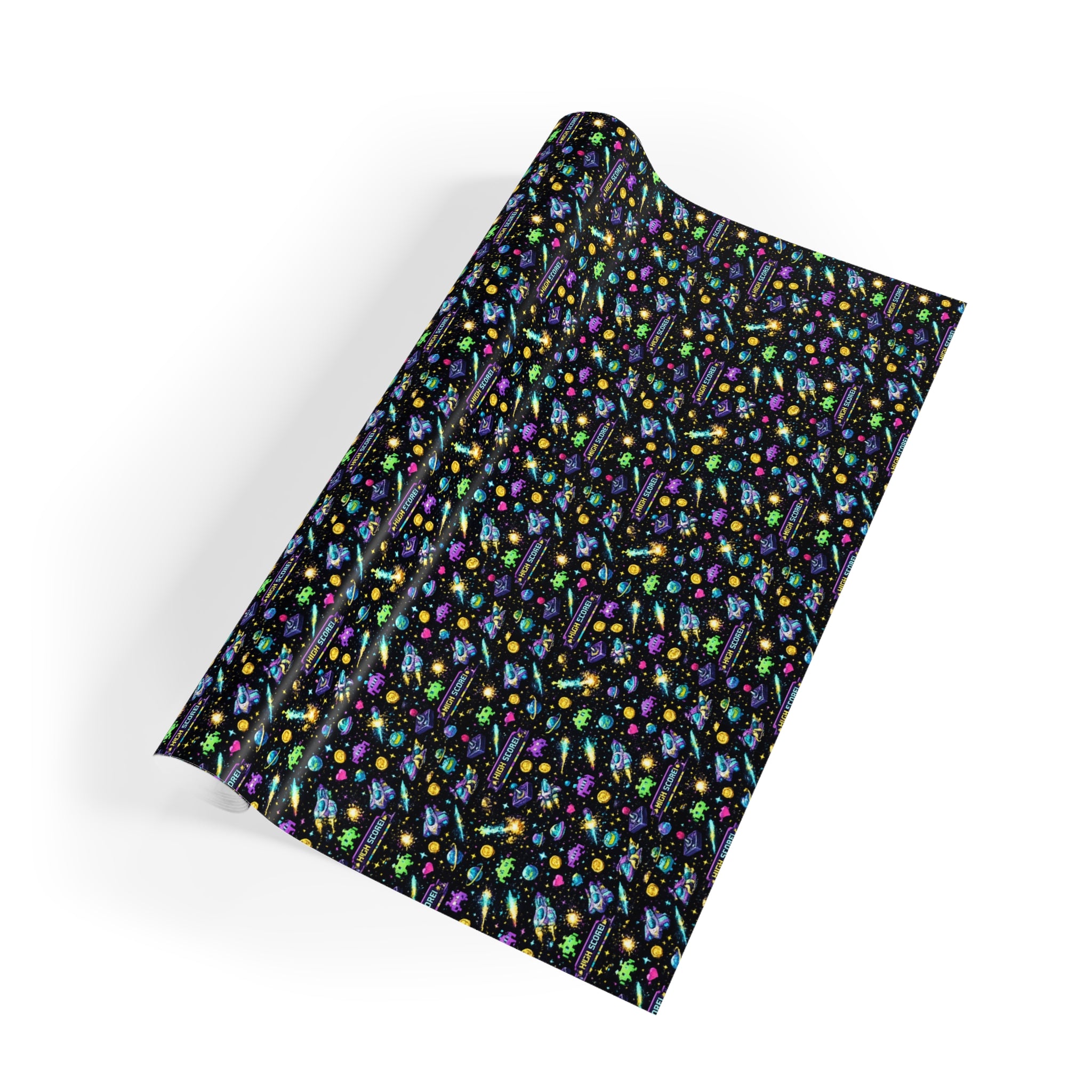 Retro Space Wrapping Paper Roll – Vintage Sci-Fi Galaxy Gift Wrap