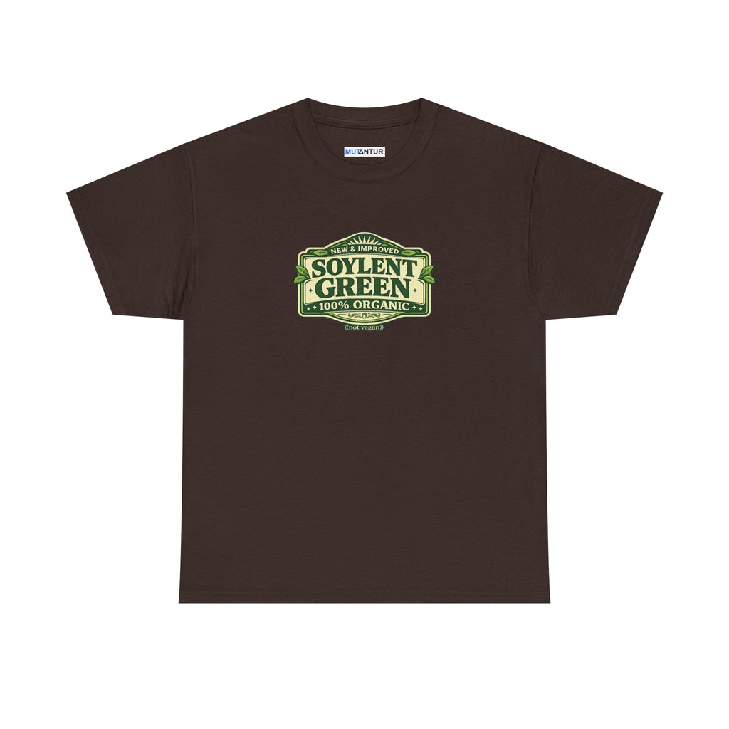 Soylent Green 100% Organic Mystery Ration T-Shirt — Funny Retro Dystopian Sci-Fi Parody Tee - Mutantur Labs LLC