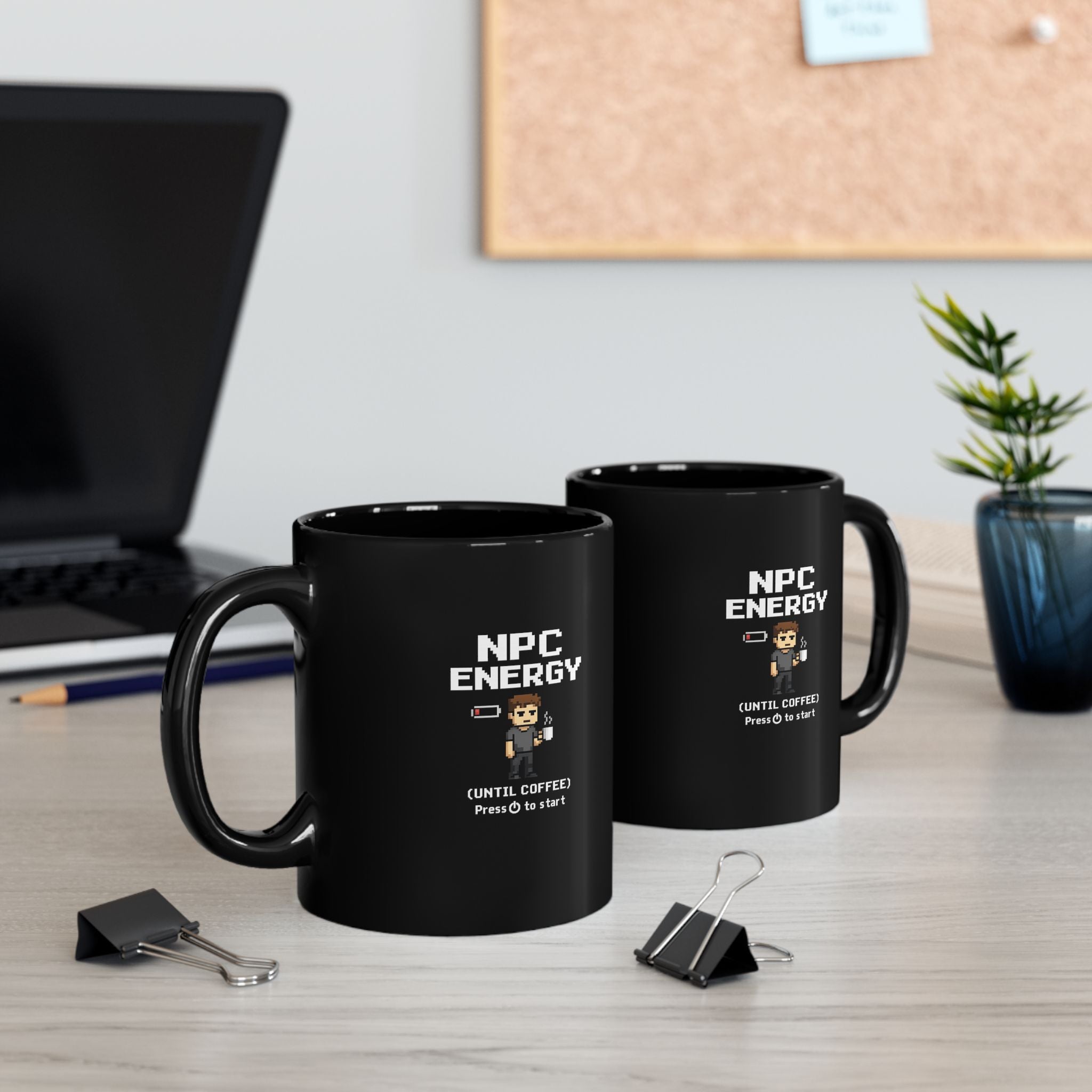 NPC Energy Coffee Mug — "Until Coffee" Retro Gamer Pixel Art Ceramic Mug (11oz ) - Mutantur Labs LLC