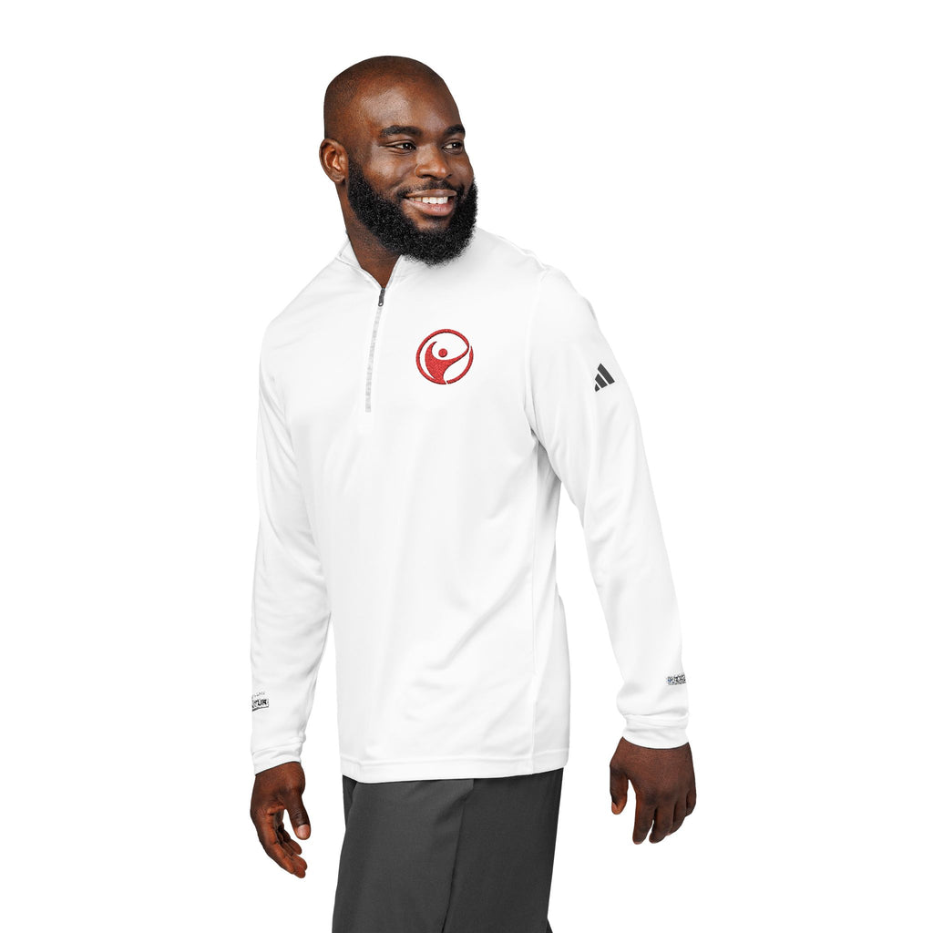 Adidas® Quarter-Zip Pullover with Red Intrepid Logo | UPF 50+ Lightweight Performance Layer - Mutantur Labs LLC