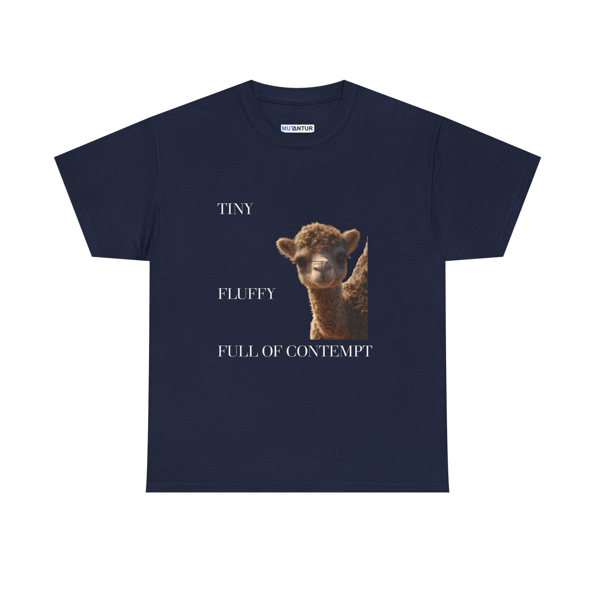 Tiny Fluffy Full of Contempt T-Shirt | Funny Baby Camel Graphic Tee - Mutantur Labs LLC