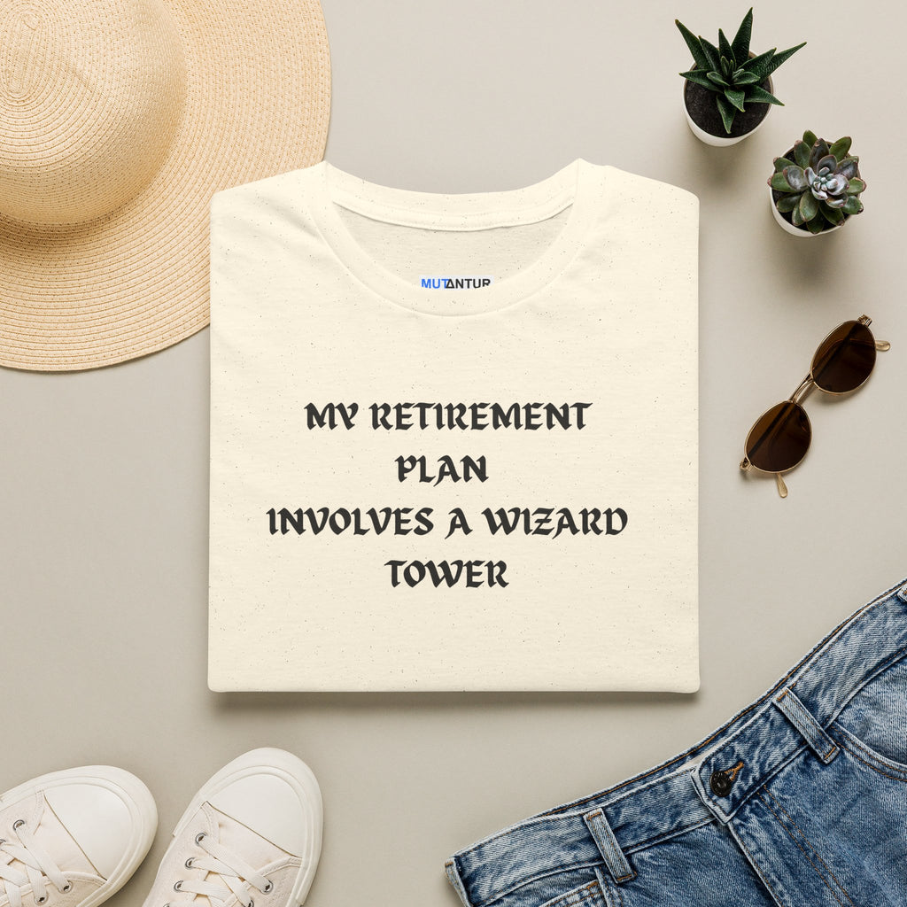 “My Retirement Plan Involves a Wizard Tower” Graphic Tee