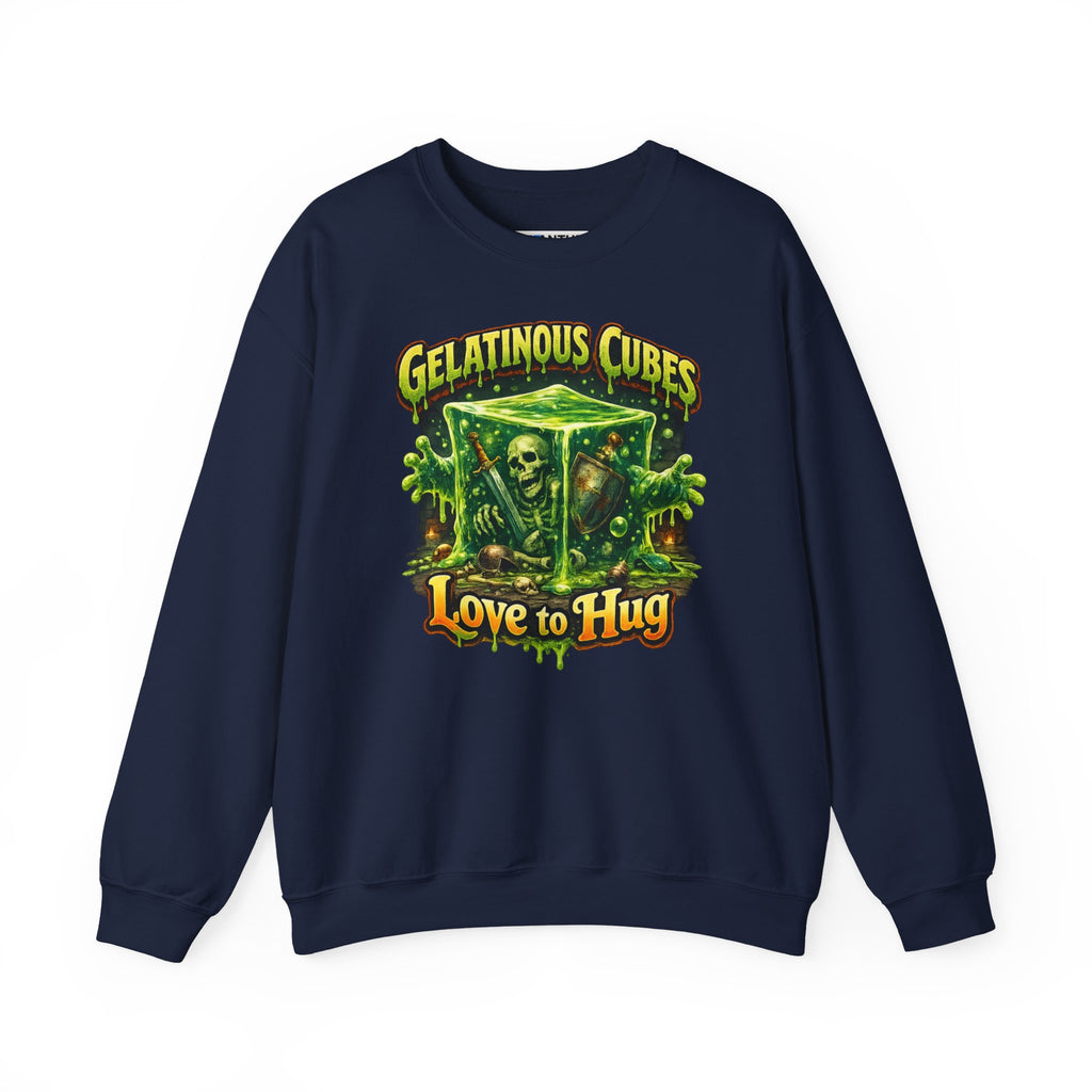 Gelatinous Cubes Love to Hug Sweatshirt RPG Monster Horror Retro - Mutantur Labs LLC