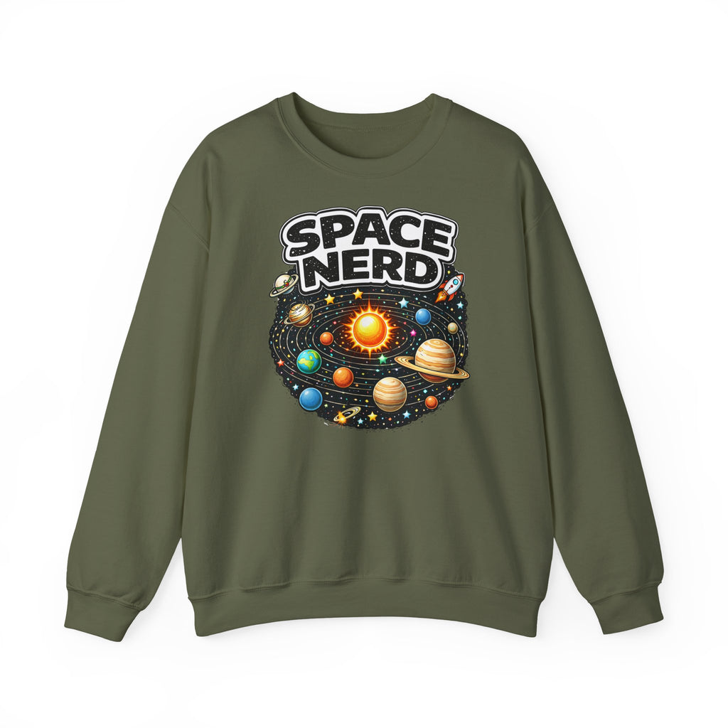Space Nerd Sweatshirt — Retro Solar System Crewneck for Astronomy Lovers - Mutantur Labs LLC