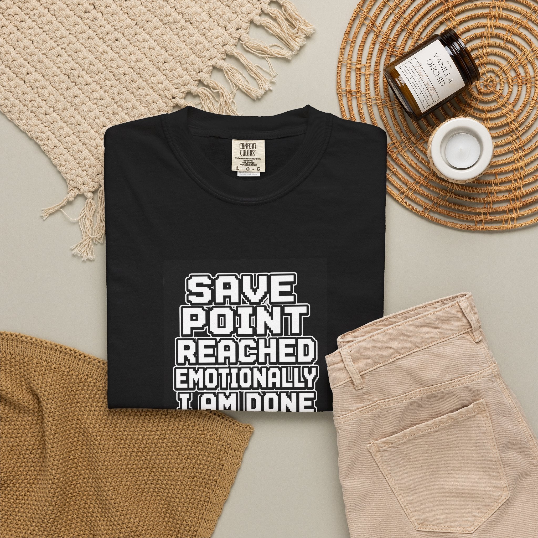 “Save Point Reached — Emotionally I Am Done For Today” Comfort Colors T-Shirt