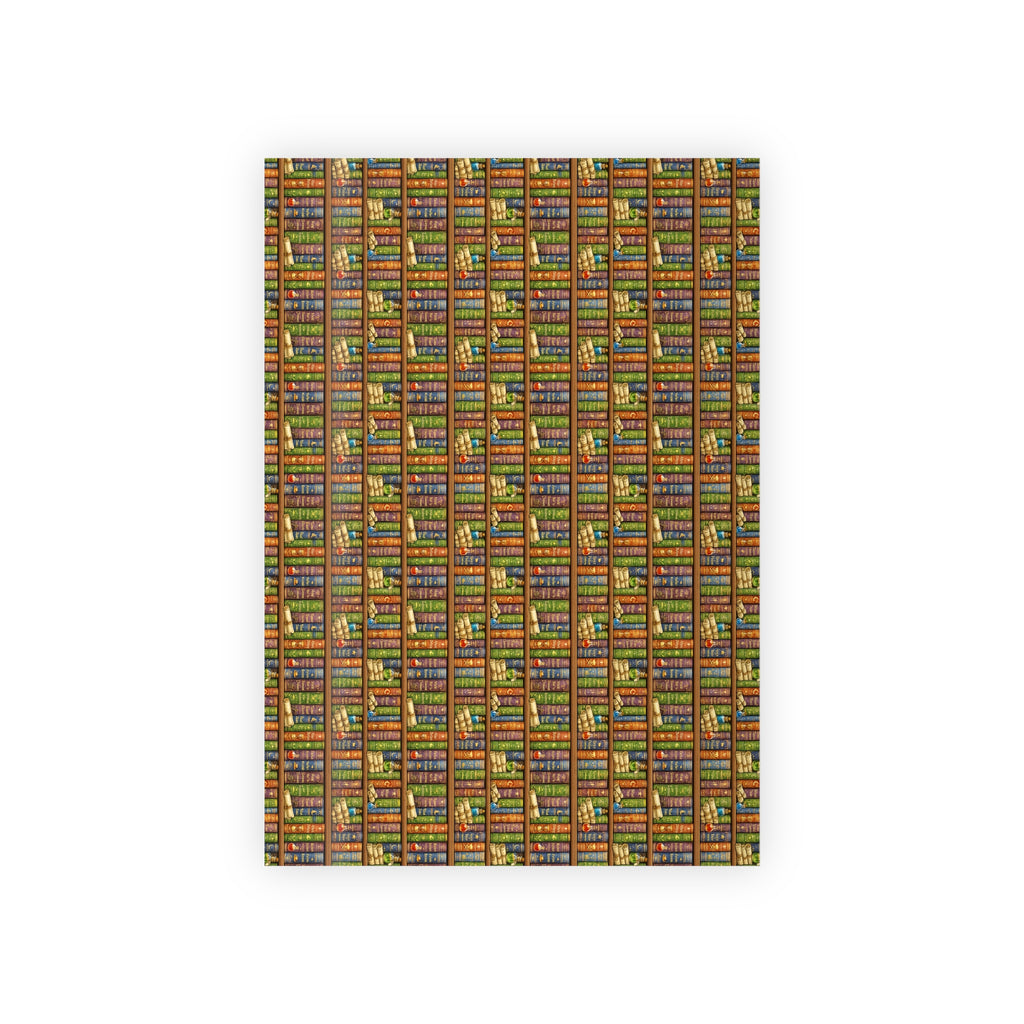 Booklover Gift Wrap Roll — Library Bookshelf Pattern Wrapping Paper