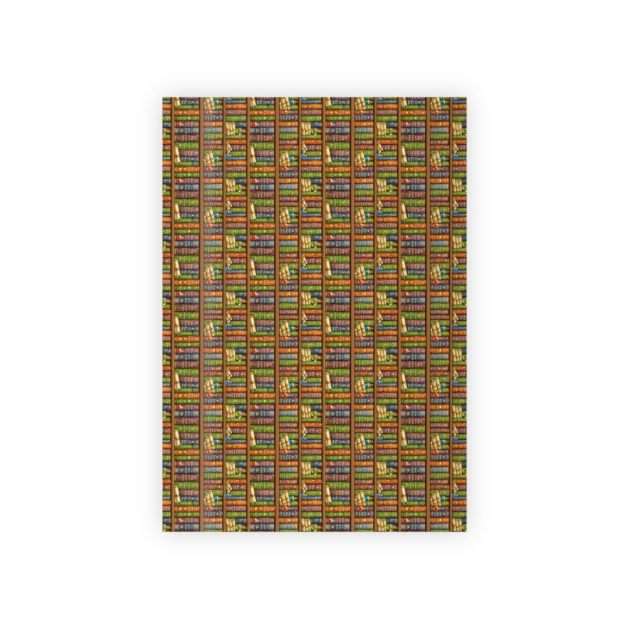 Booklover Gift Wrap Roll — Library Bookshelf Pattern Wrapping Paper