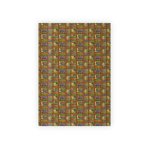 Booklover Gift Wrap Roll — Library Bookshelf Pattern Wrapping Paper