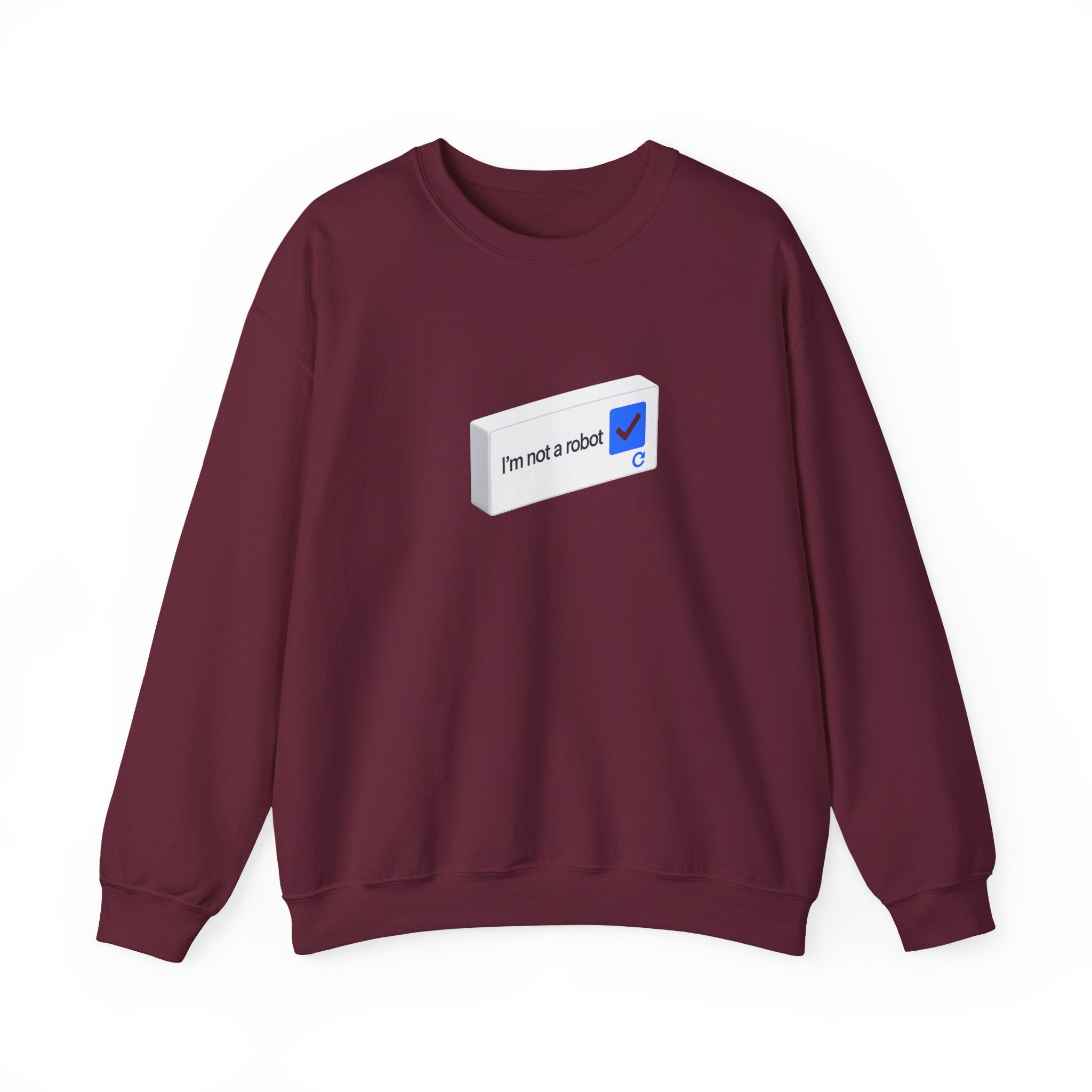 I'm Not a Robot checkbox graphic Sweatshirt | CAPTCHA humor - Mutantur Labs LLC