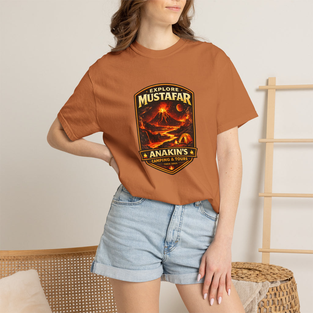 Mustafar Adventure T-Shirt — "Explore Mustafar: Anakin’s Camping & Tours" Graphic Tee - Mutantur Labs LLC
