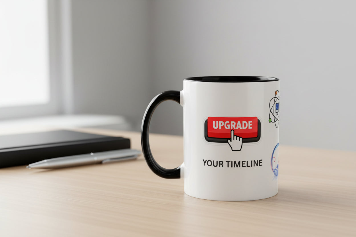 Upgrade Your Timeline Mug — This Timeline Is Temporary Funny Ceramic Coffee Cup - Mutantur Labs LLC