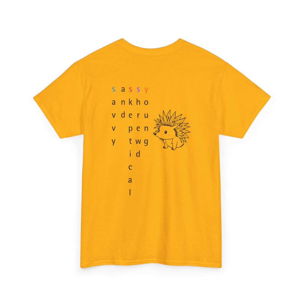 Sassy hedgehog Tee — Minimal Cute Graphic T-Shirt - Mutantur Labs LLC