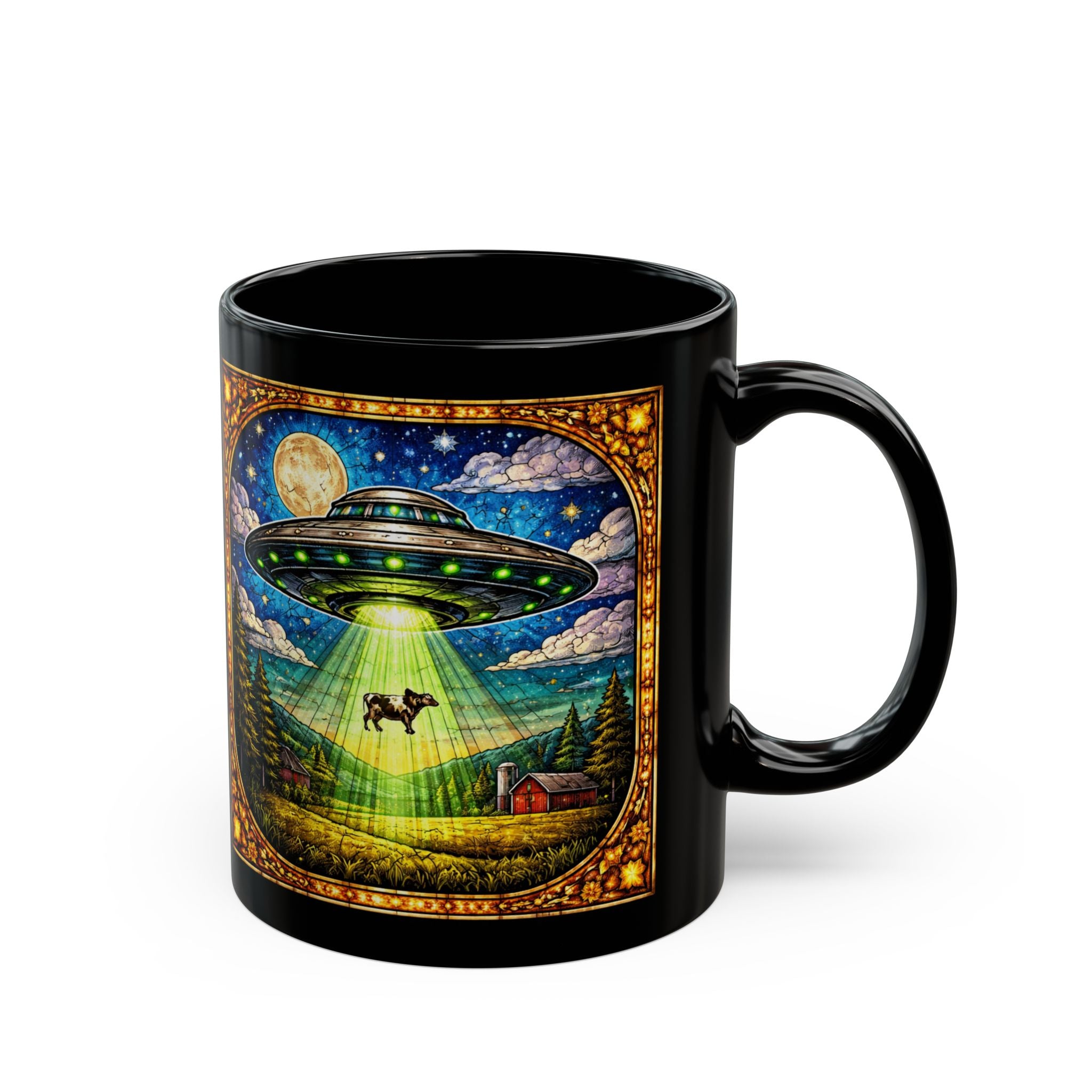 UFO Cow Abduction Mug | Funny Alien Cow Coffee Cup - Mutantur Labs LLC