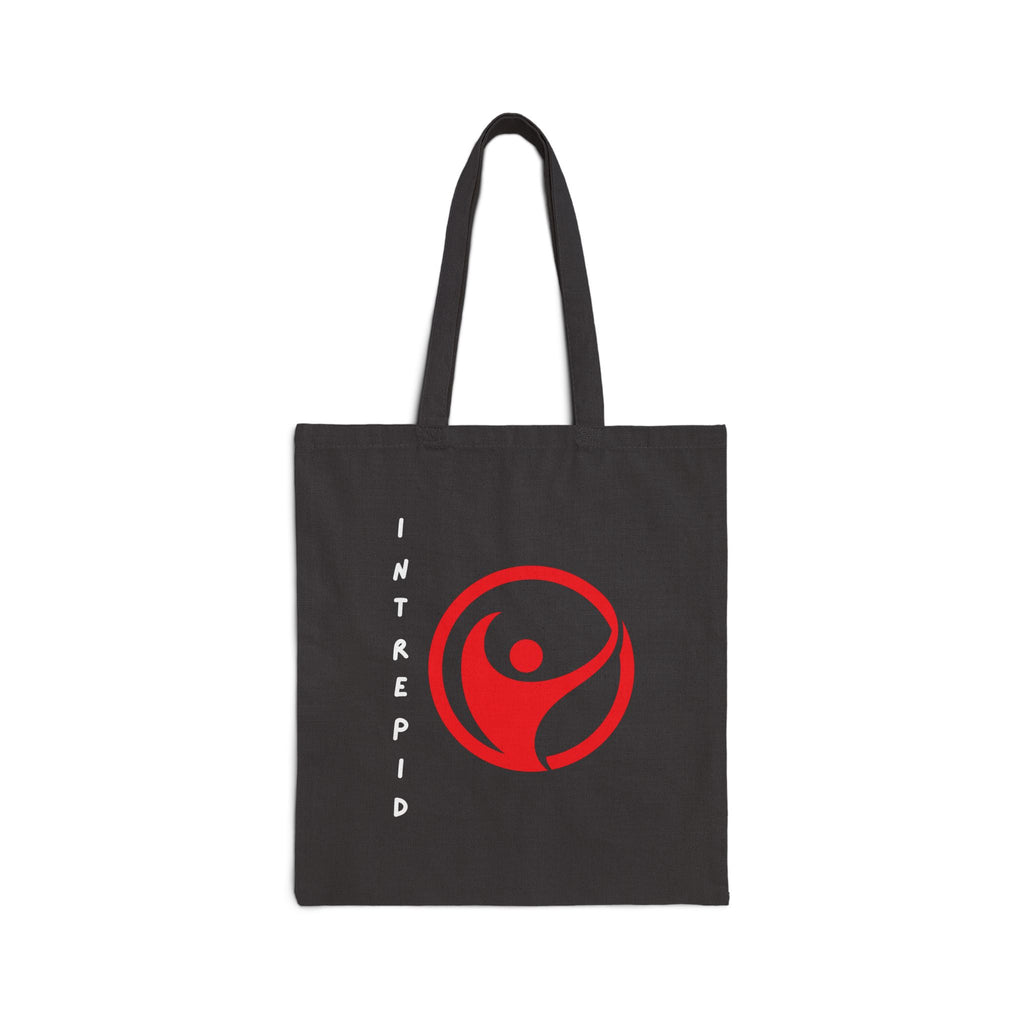 Intrepid Red Emblem Tote Bag | Bold Cotton Graphic Bag - Mutantur Labs LLC